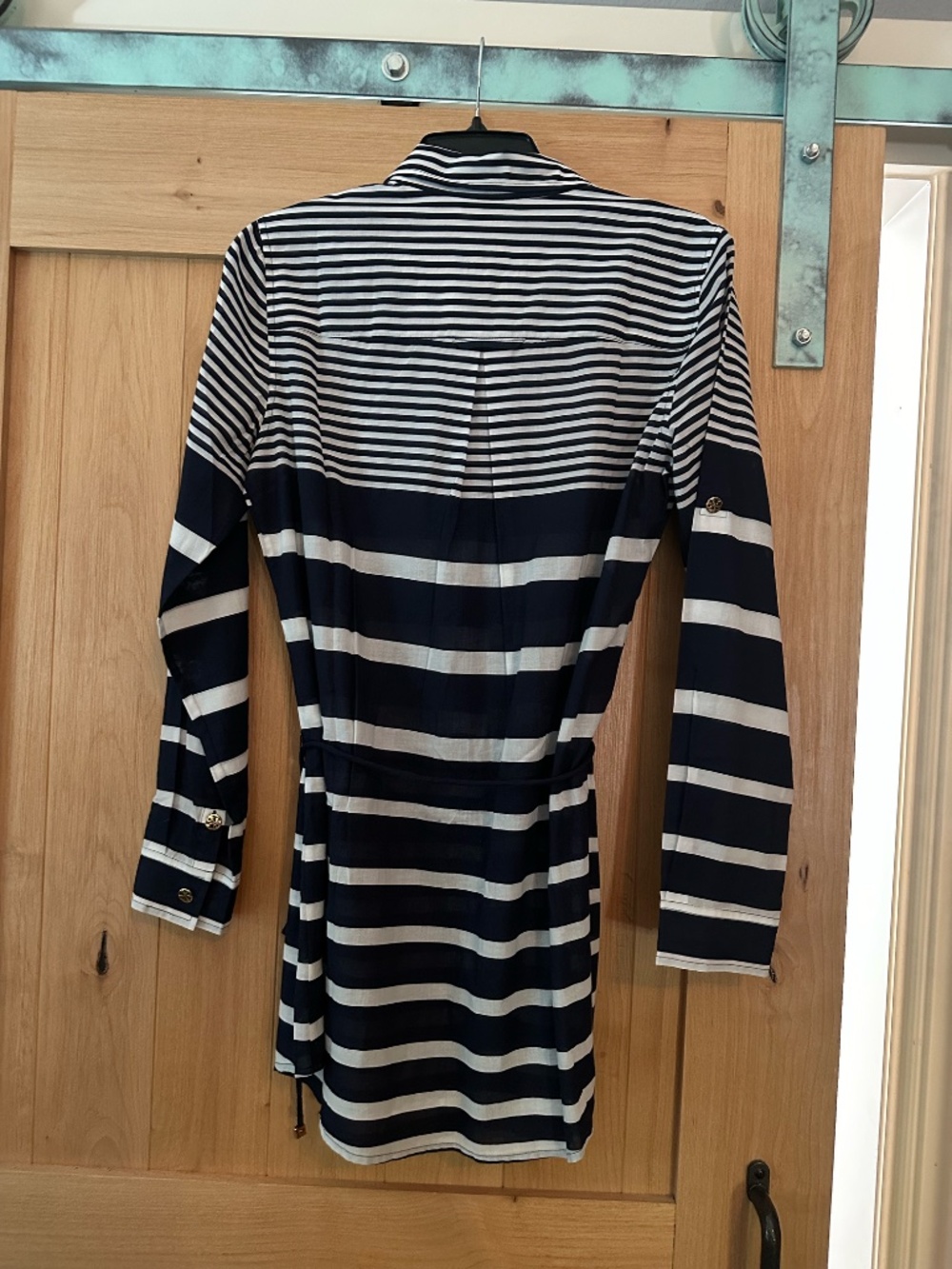 Tory Burch Brigitte Nautical Stripe Cotton Voile Cover Up Tunic NWT Small - Picture 8 of 10